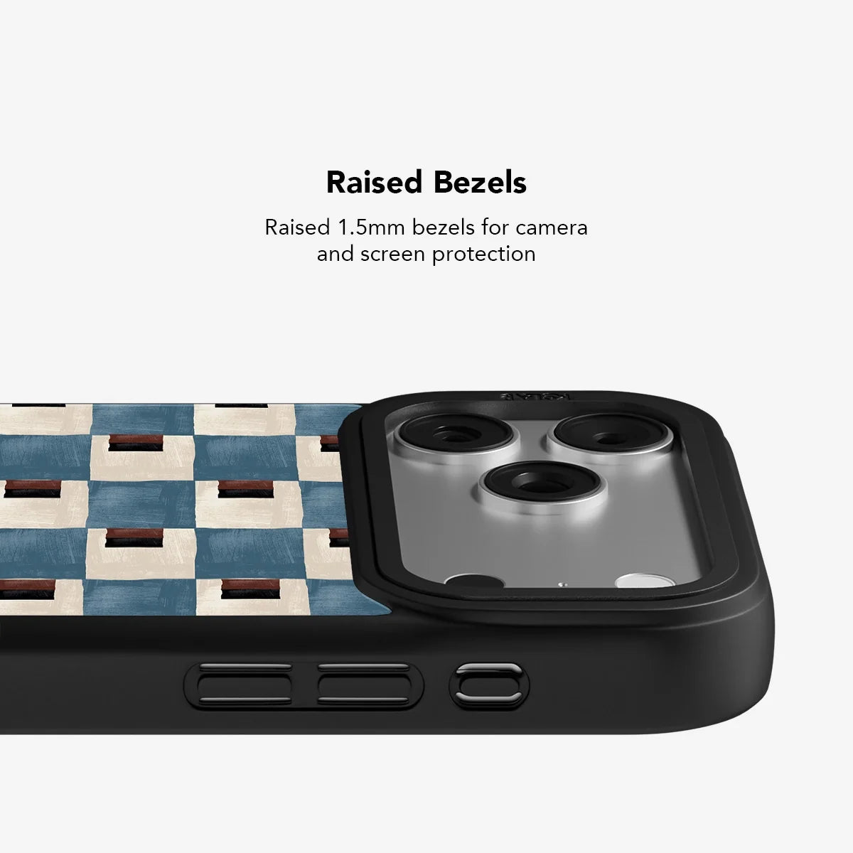 Terra Teal | Teal & Brown Checkered iPhone Case