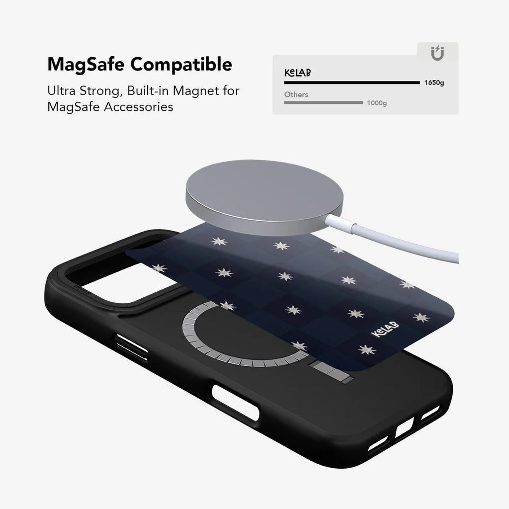 Celestial Check | Navy Checkered iPhone Case