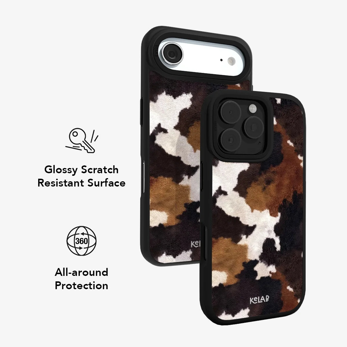 Cattle Drive | Brown & Black Cow Print iPhone Case