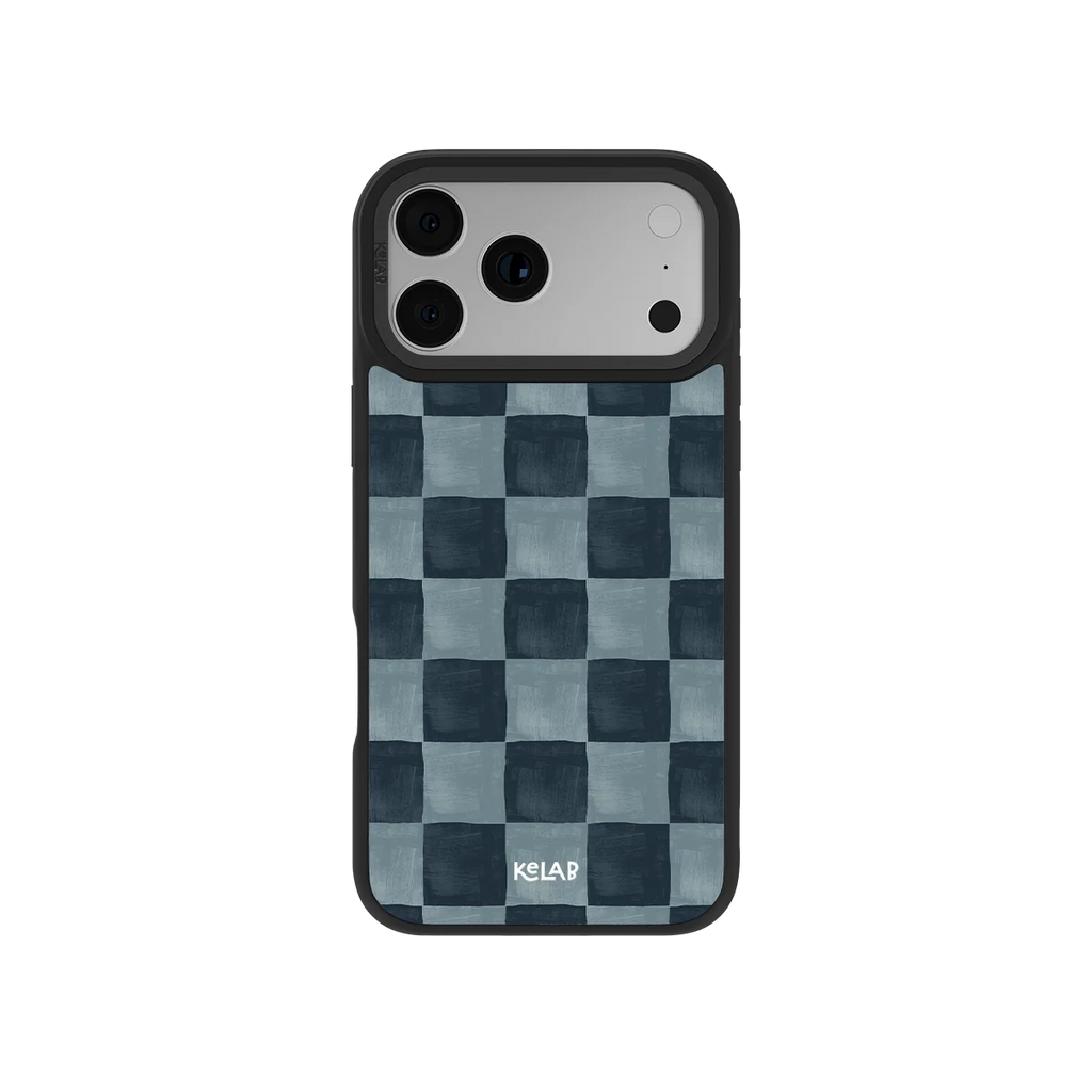 Marine Check | Navy Blue Checkered iPhone Case