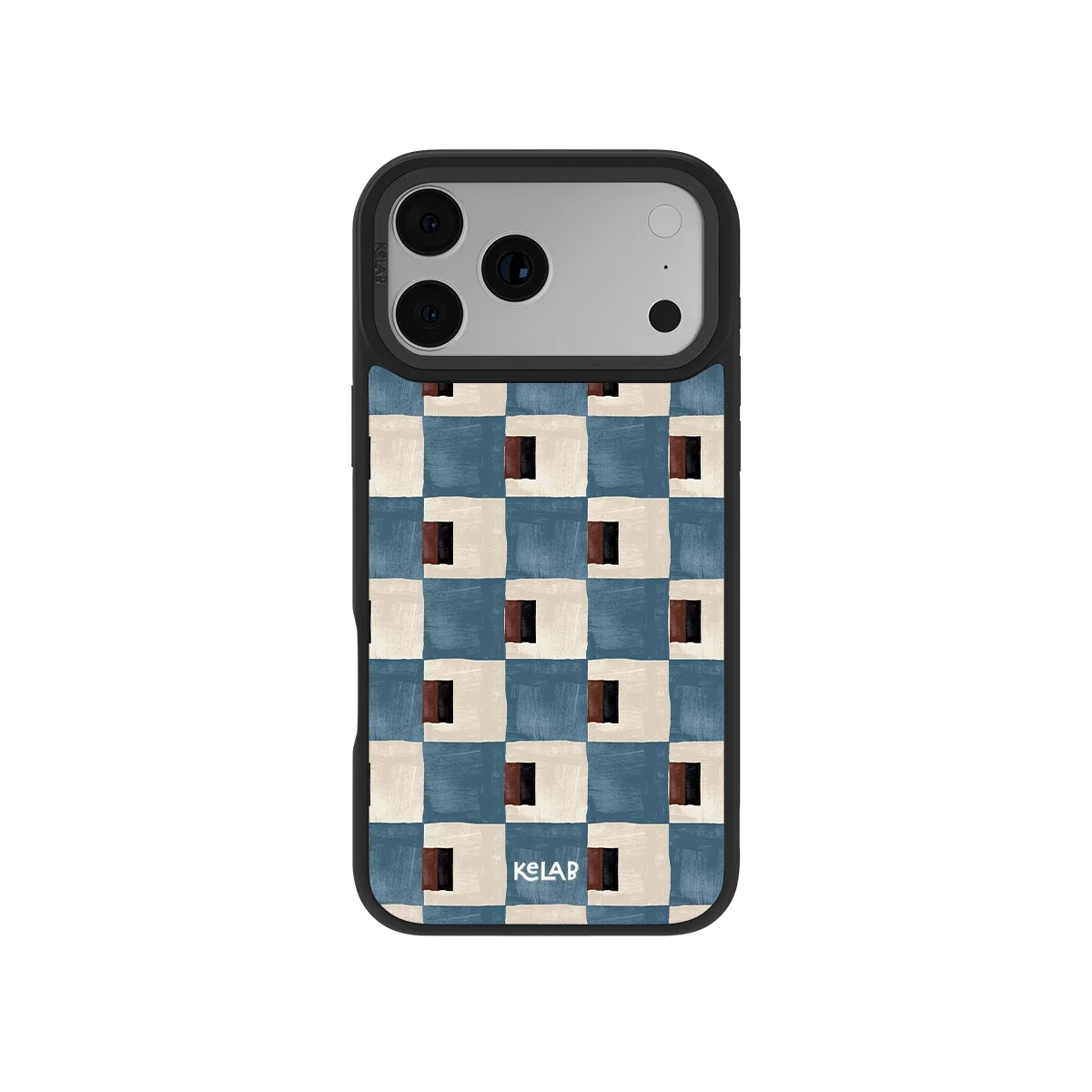 Terra Teal | Teal & Brown Checkered iPhone Case