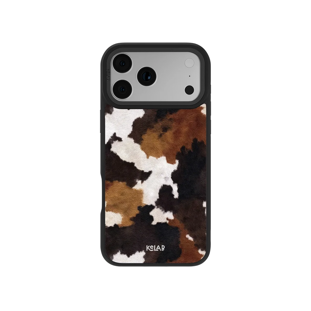 Cattle Drive | Brown & Black Cow Print iPhone Case