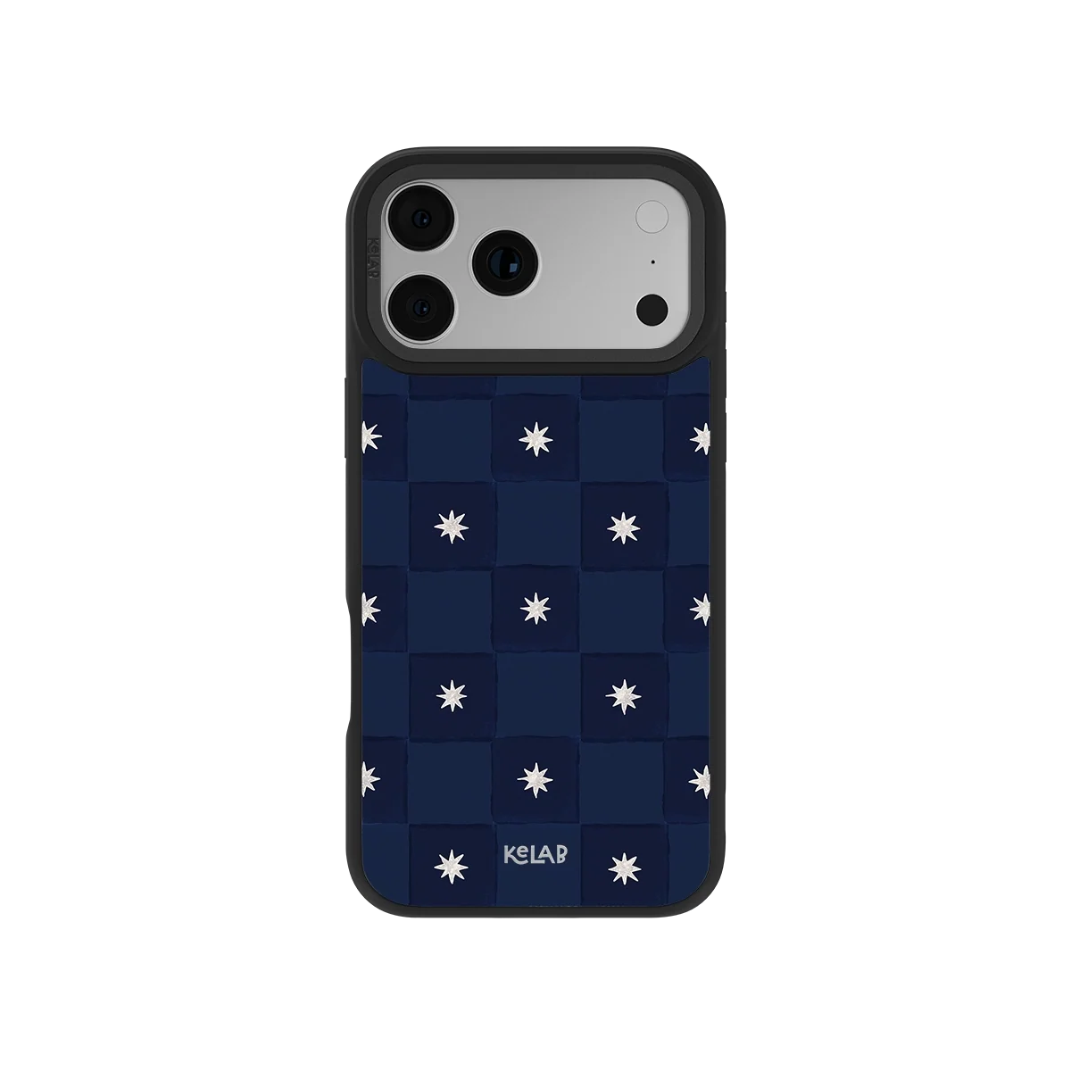 Celestial Check | Navy Checkered iPhone Case