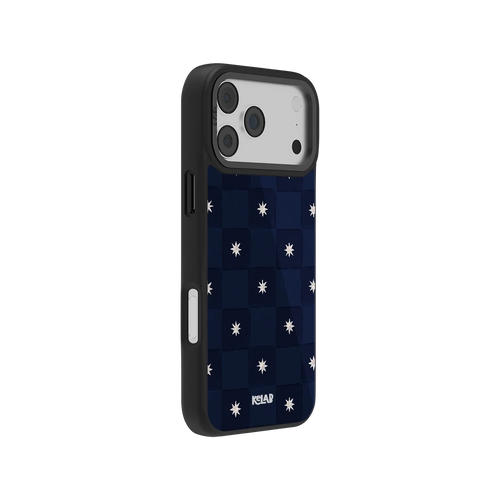 Celestial Check | Navy Checkered iPhone Case