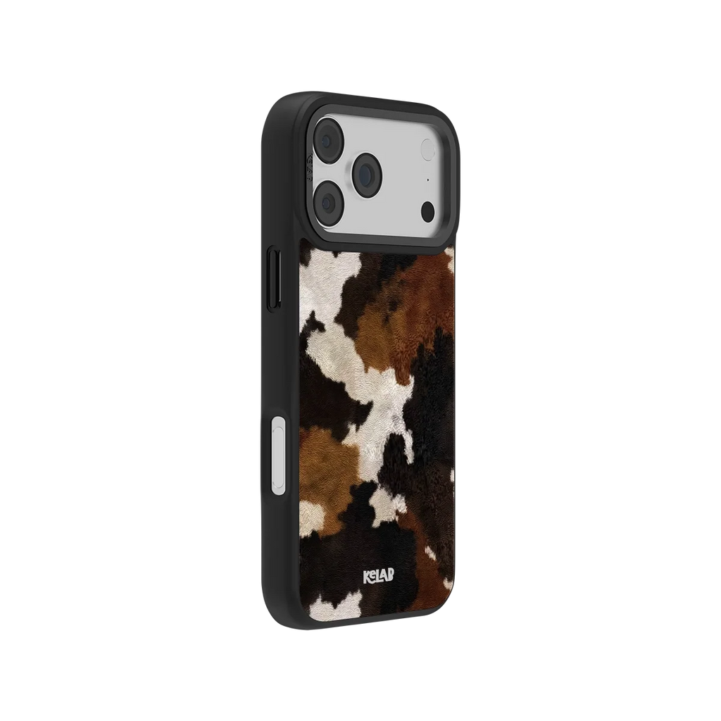 Cattle Drive | Brown & Black Cow Print iPhone Case