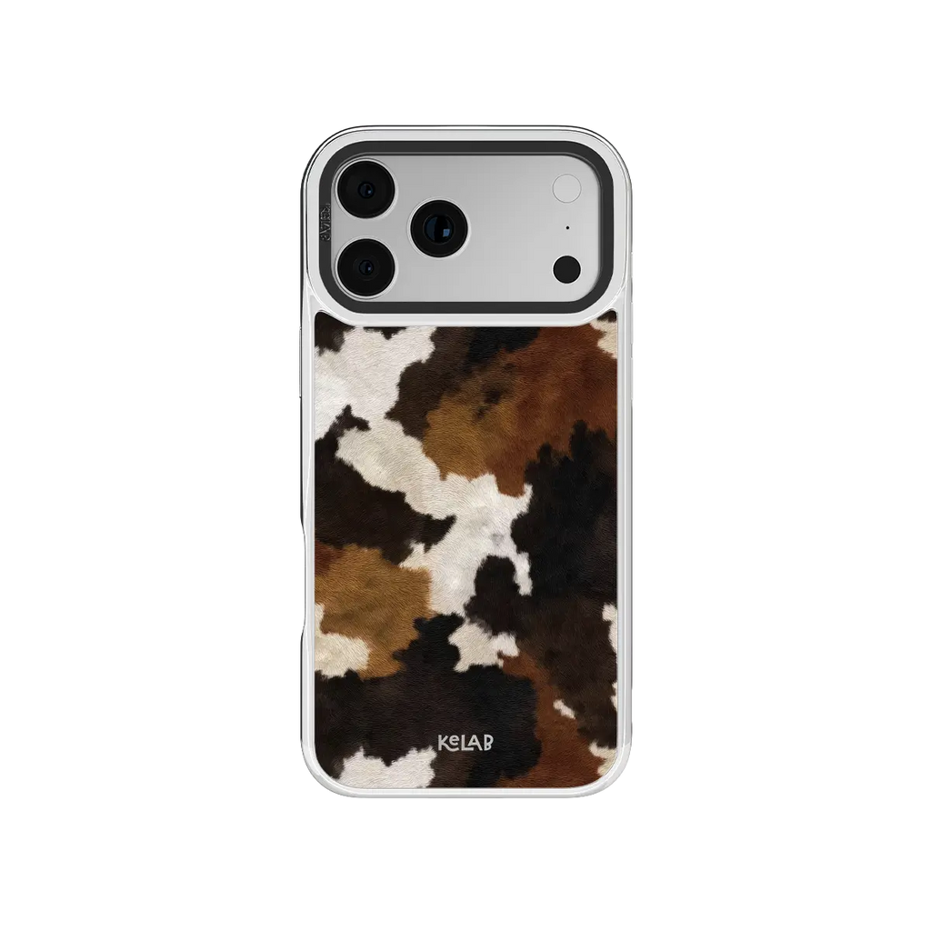 Cattle Drive | Brown & Black Cow Print iPhone Case