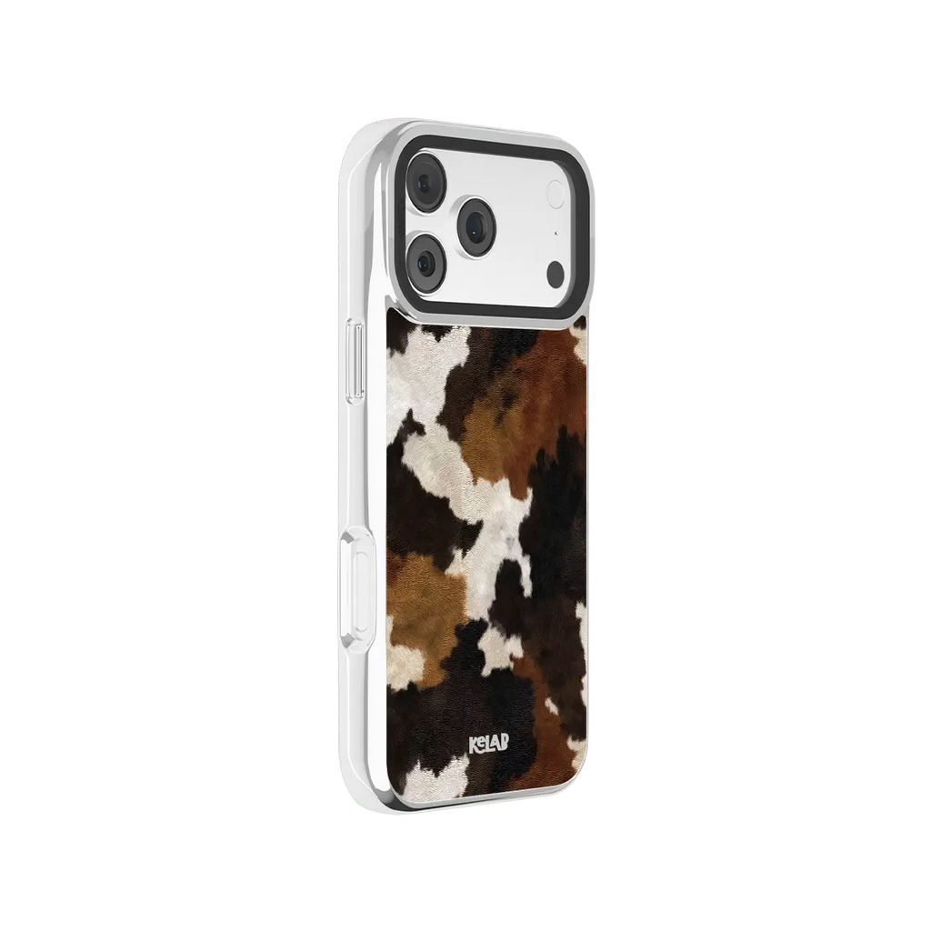 Cattle Drive | Brown & Black Cow Print iPhone Case