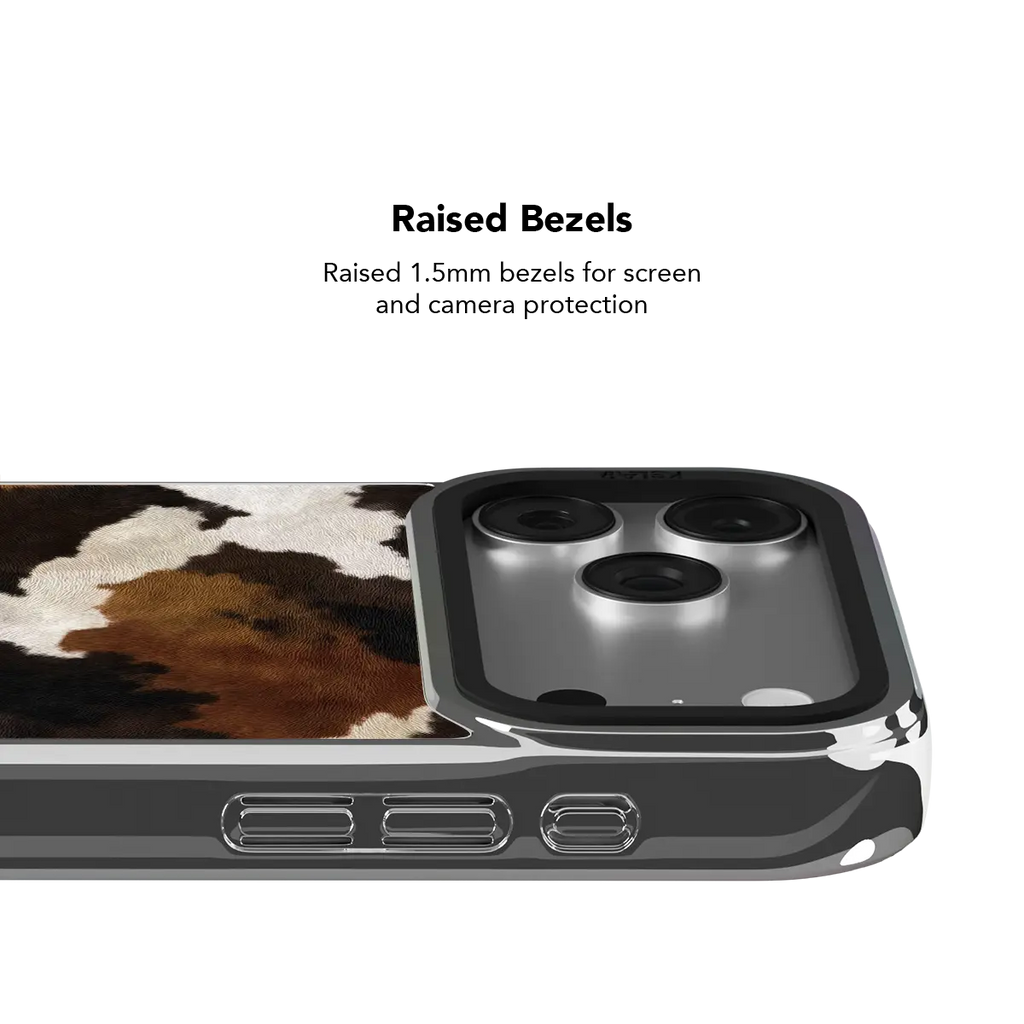 Cattle Drive | Brown & Black Cow Print iPhone Case