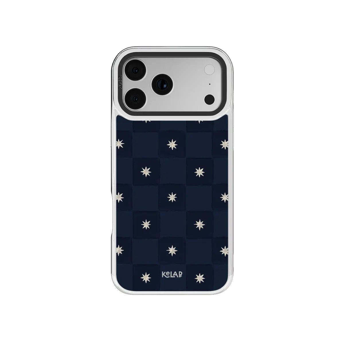 Celestial Check | Navy Checkered iPhone Case