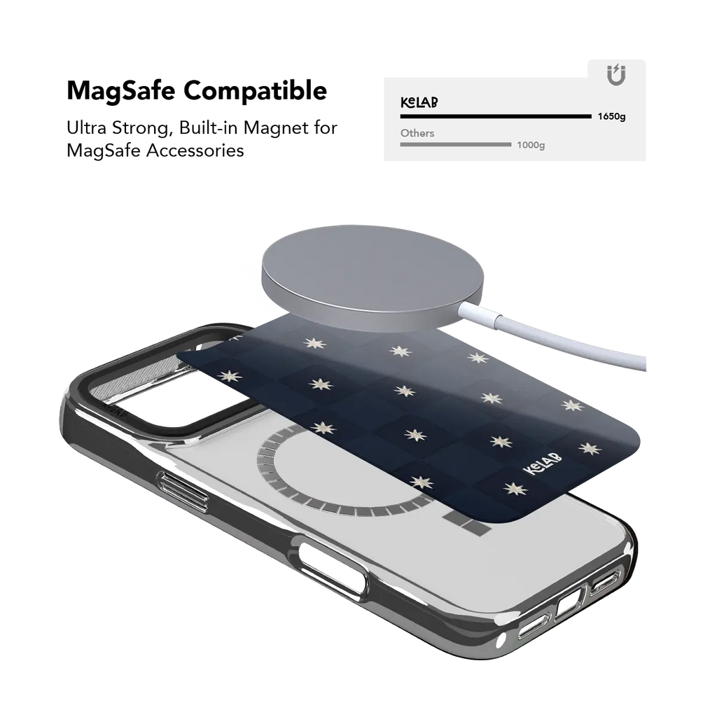 Celestial Check | Navy Checkered iPhone Case