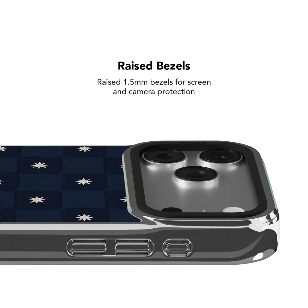 Celestial Check | Navy Checkered iPhone Case