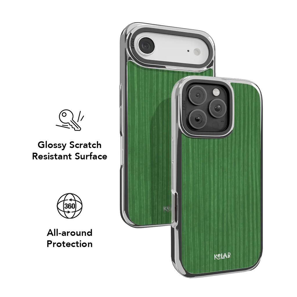 Emerald Drip | Green Stripe Pattern iPhone Case