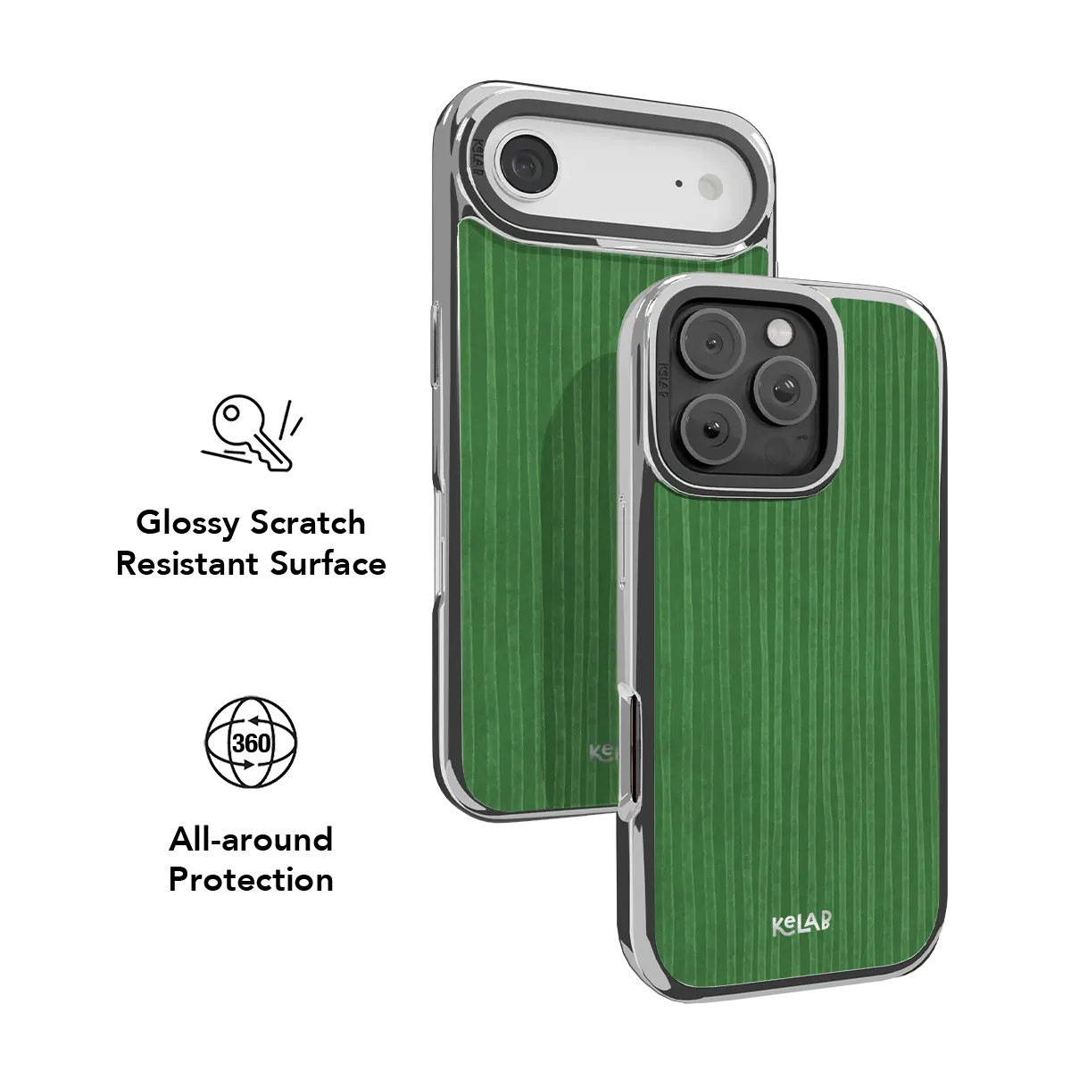 Emerald Drip | Green Stripe Pattern iPhone Case