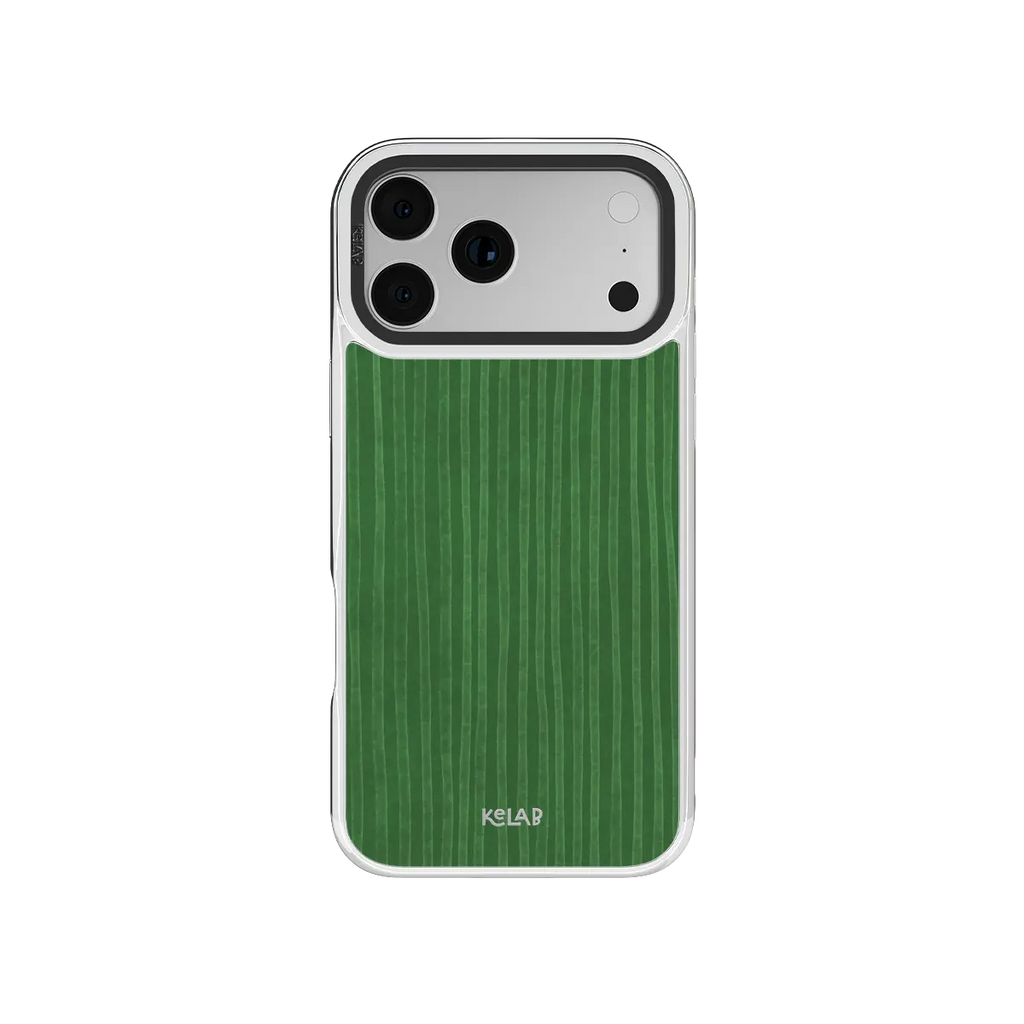 Emerald Drip | Green Stripe Pattern iPhone Case