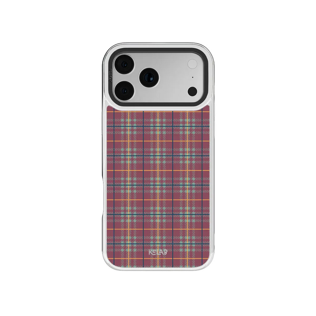 Mullberry Hue | Mauve & Teal Plaid iPhone Case
