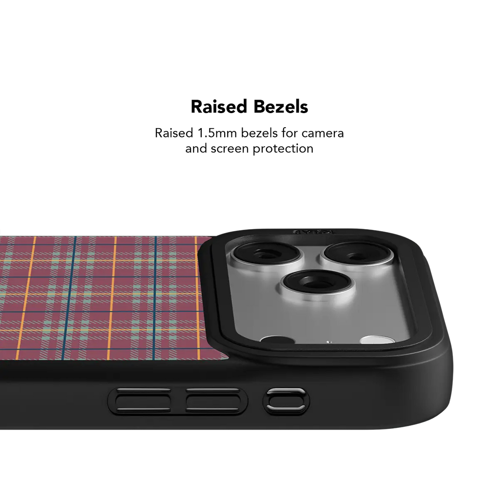 Mullberry Hue | Mauve & Teal Plaid iPhone Case