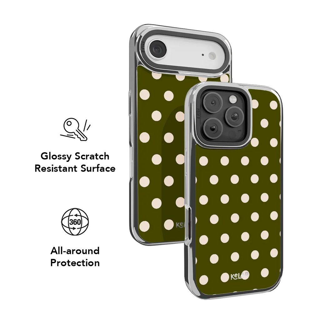 Urban Sage | Olive Polka Dot iPhone Case