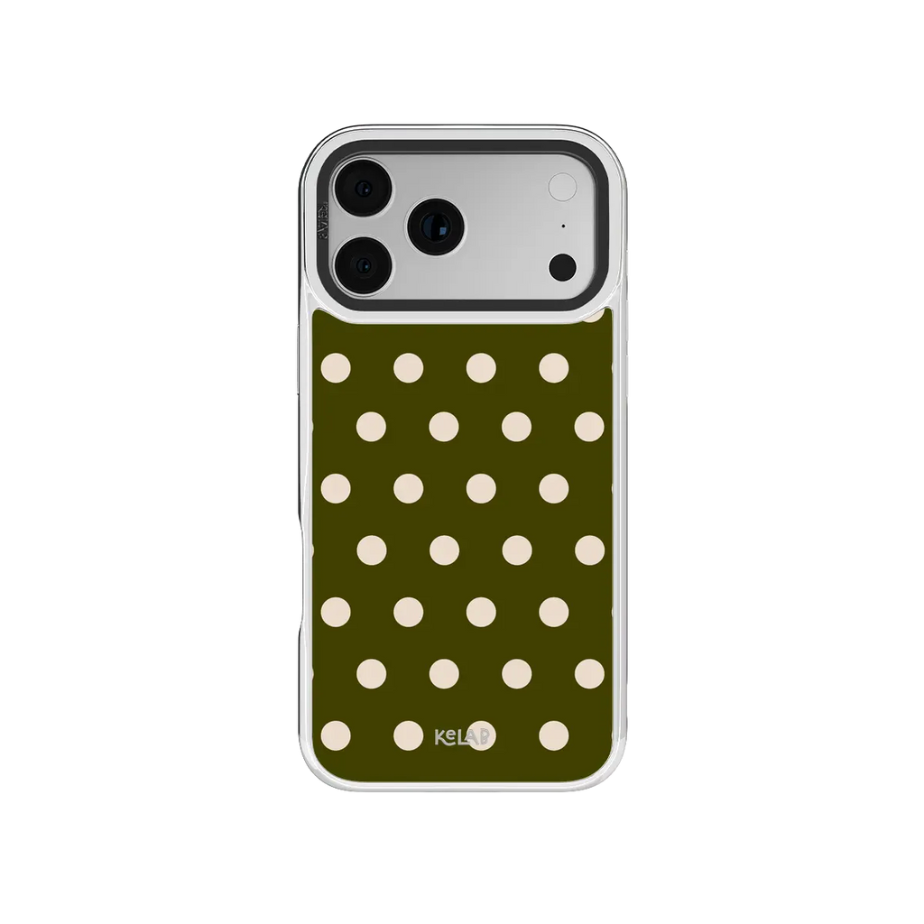 Urban Sage | Olive Polka Dot iPhone Case