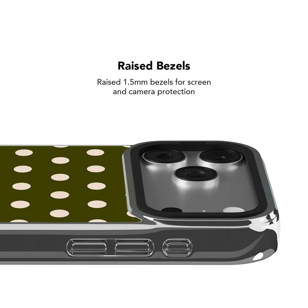 Urban Sage | Olive Polka Dot iPhone Case