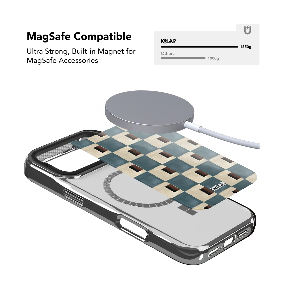 Terra Teal | Teal & Brown Checkered iPhone Case