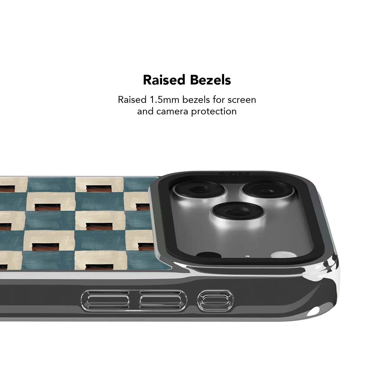 Terra Teal | Teal & Brown Checkered iPhone Case