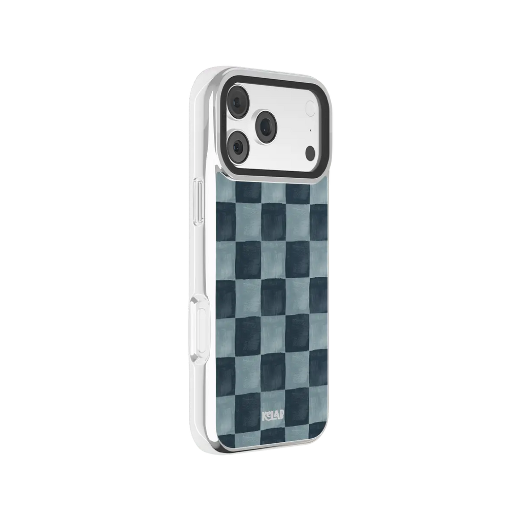 Marine Check | Navy Blue Checkered iPhone Case