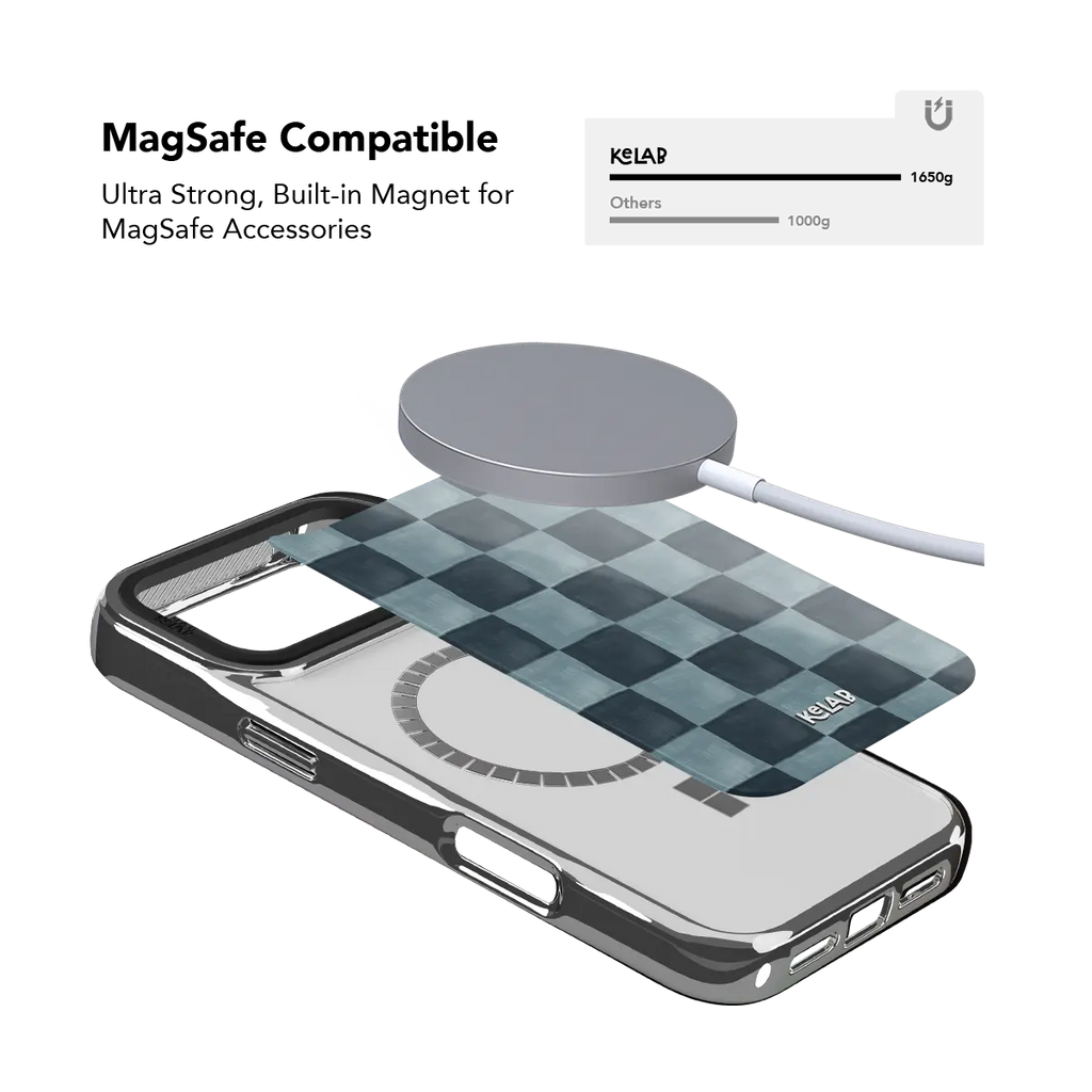 Marine Check | Navy Blue Checkered iPhone Case