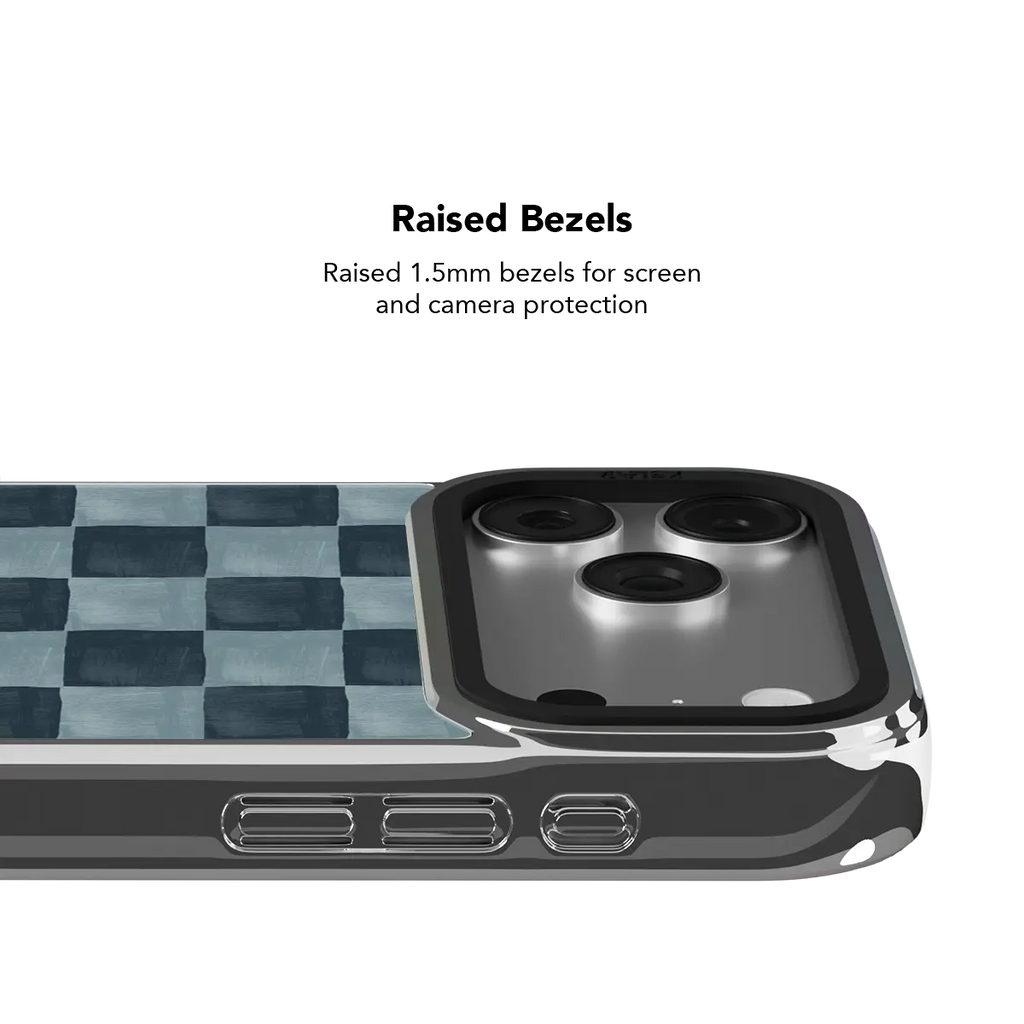 Marine Check | Navy Blue Checkered iPhone Case