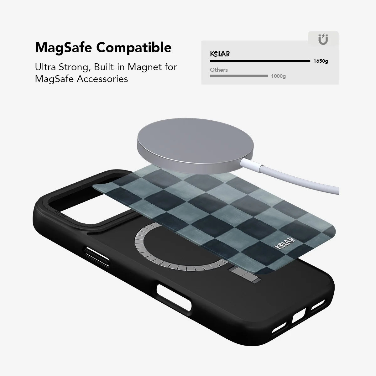 Marine Check | Navy Blue Checkered iPhone Case