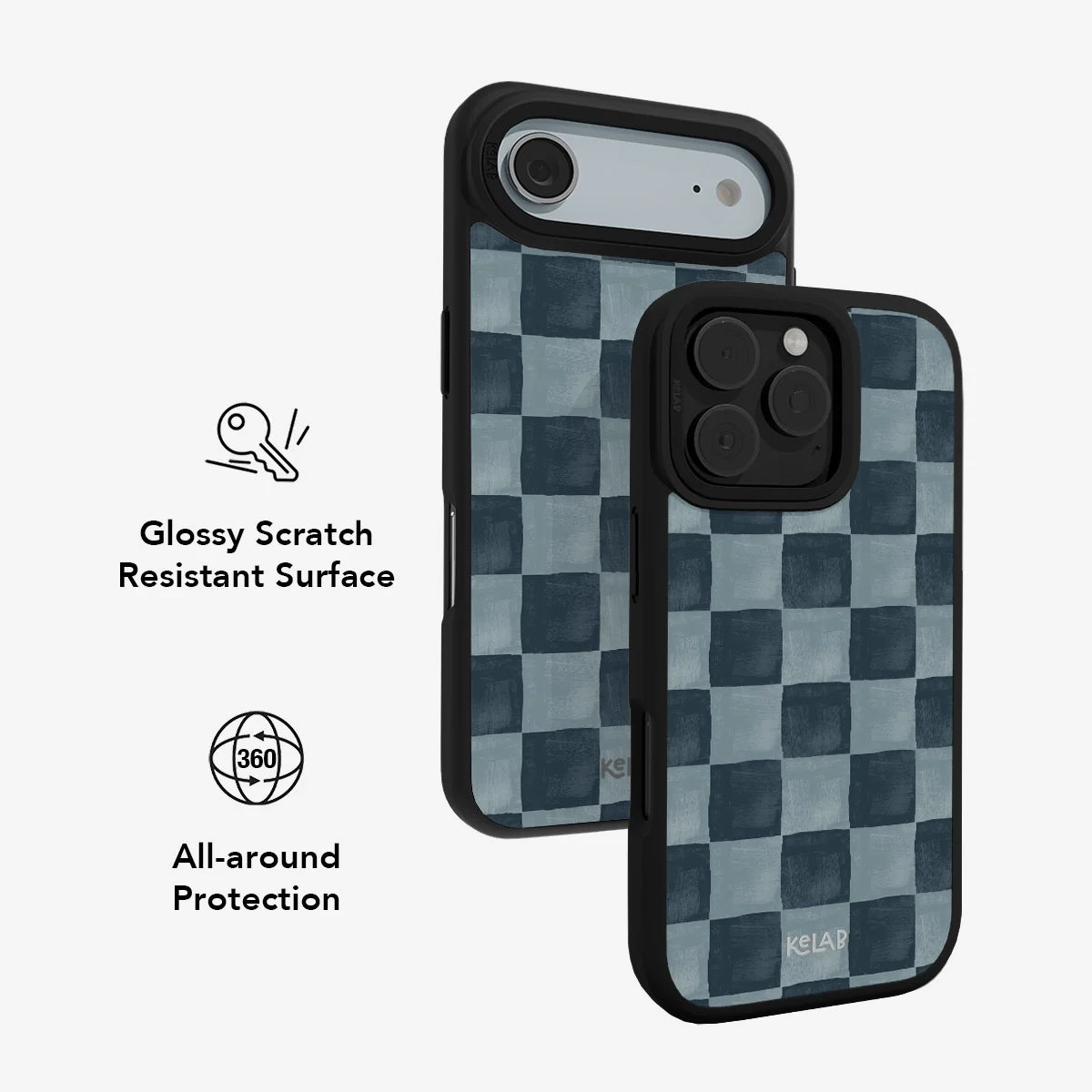 Marine Check | Navy Blue Checkered iPhone Case