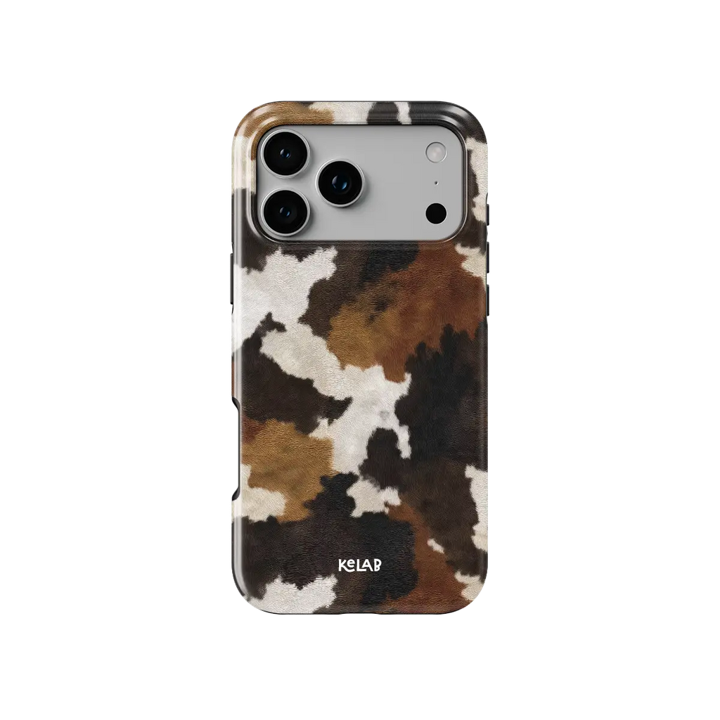 Cattle Drive | Brown & Black Cow Print iPhone Case