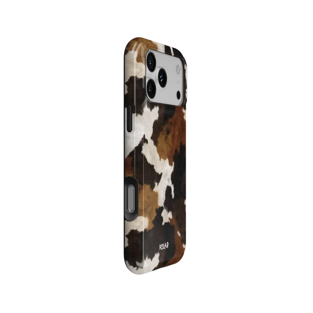 Cattle Drive | Brown & Black Cow Print iPhone Case