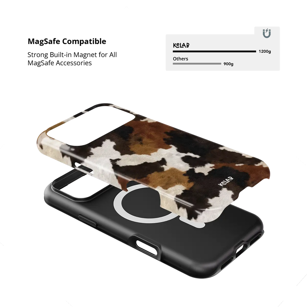 Cattle Drive | Brown & Black Cow Print iPhone Case