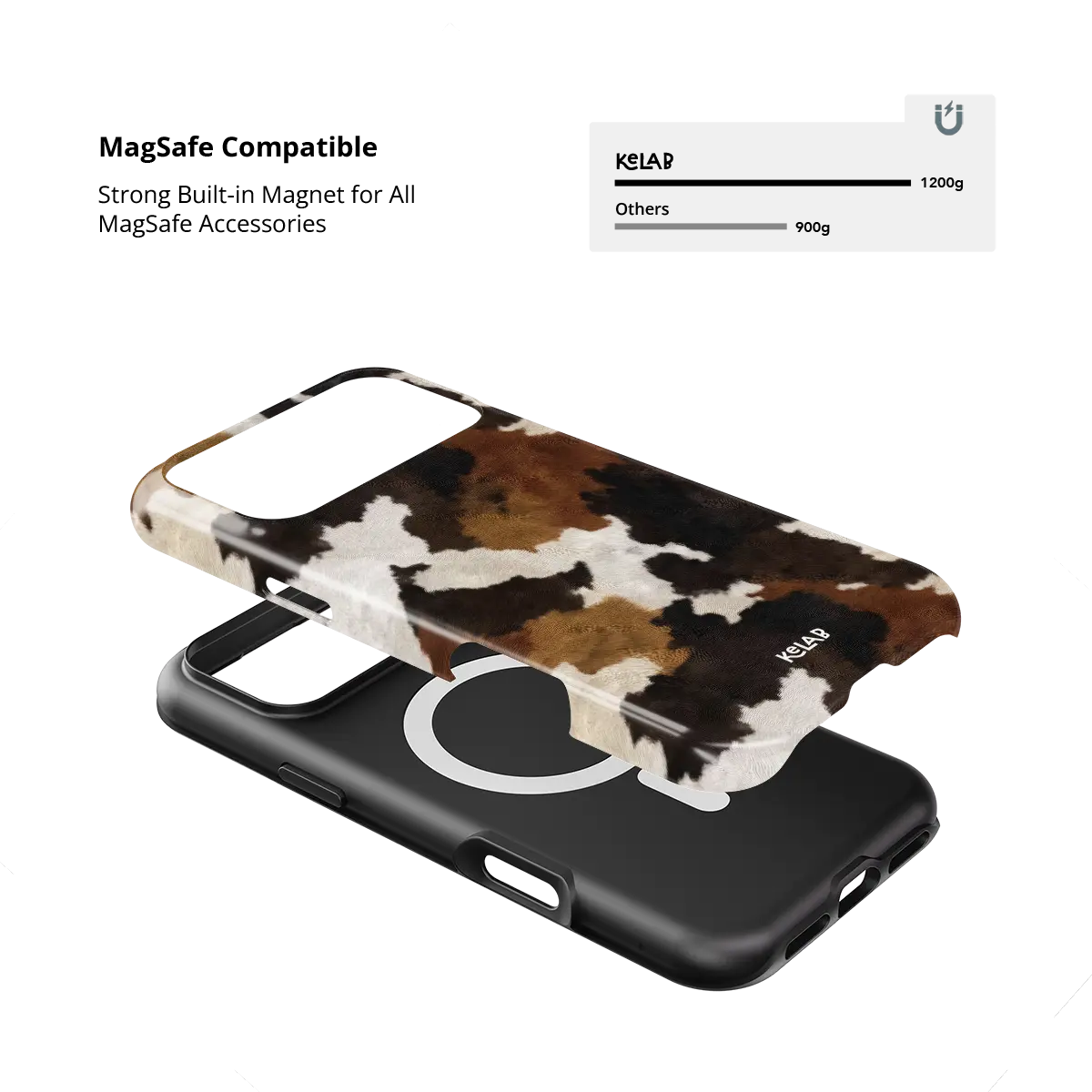 Cattle Drive | Brown & Black Cow Print iPhone Case
