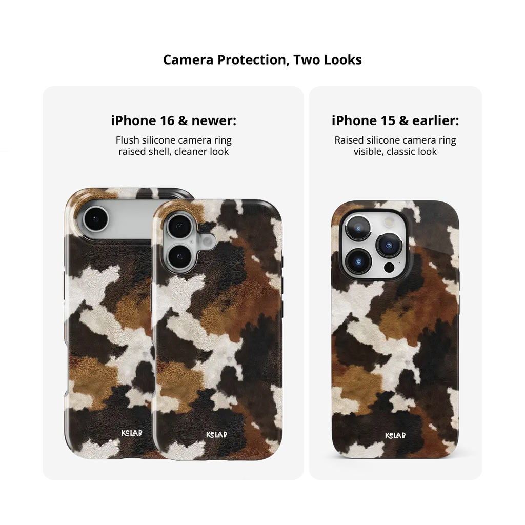 Cattle Drive | Brown & Black Cow Print iPhone Case