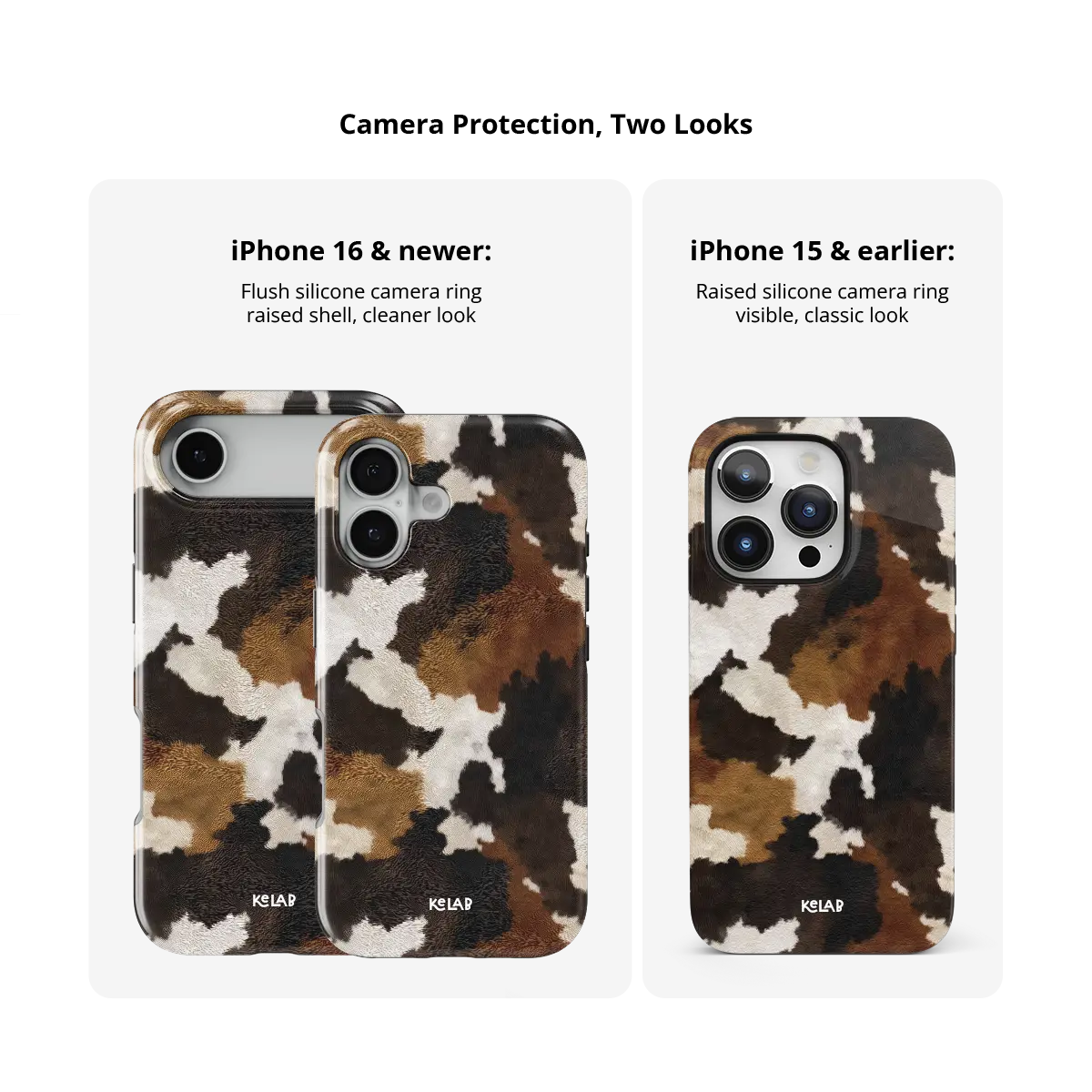 Cattle Drive | Brown & Black Cow Print iPhone Case